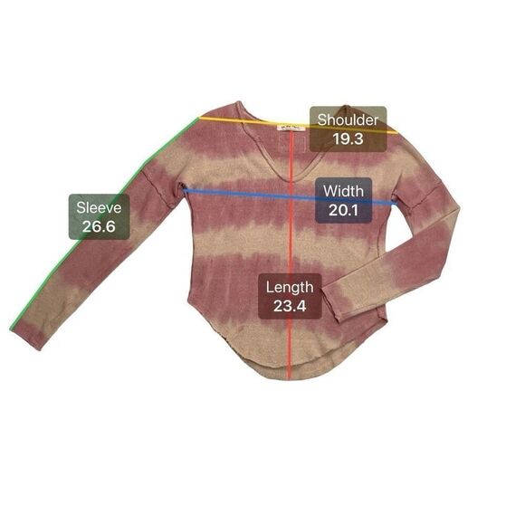 We The Free sweater women’s size Small pink tan stripe cotton blend long sleeve - Picture 3 of 8